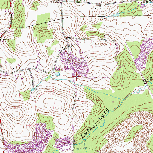 Topographic Map of Lines School (historical), PA