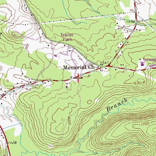 Topographic Map of Gelnett School, PA