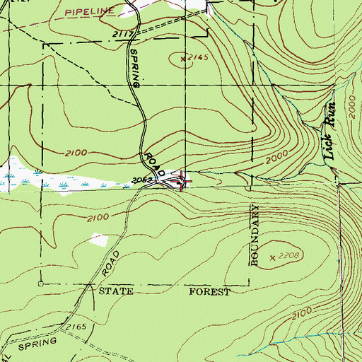 Topographic Map of Crystal Spring Camp, PA