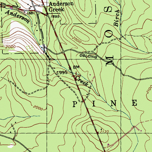 Topographic Map of Pine School (historical), PA