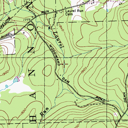 Topographic Map of Woodward Dam Camp, PA