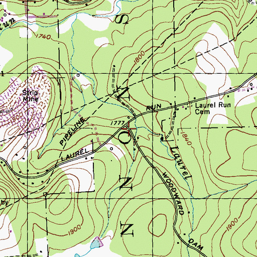 Topographic Map of Laurel School (historical), PA