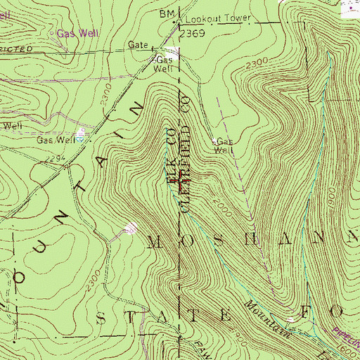 Topographic Map of Boone Mountain Fire Tower, PA