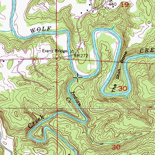 Topographic Map of Indian Creek, AL