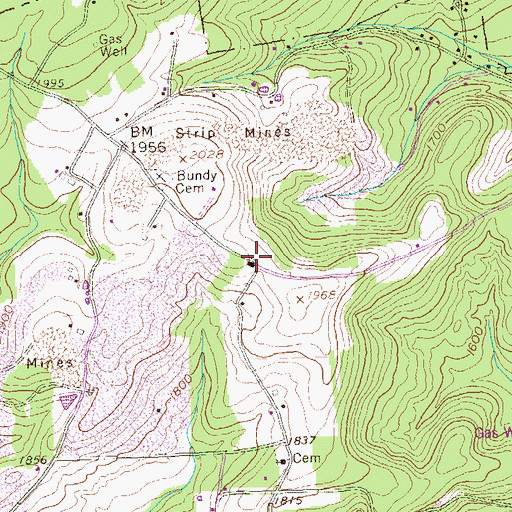 Topographic Map of Pine Grove School, PA