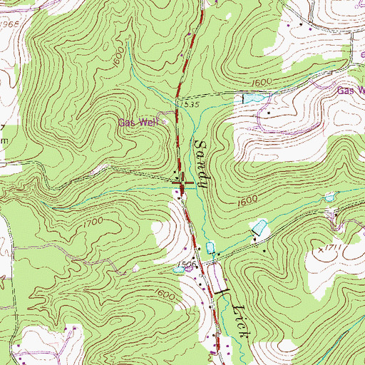 Topographic Map of Browns School (historical), PA