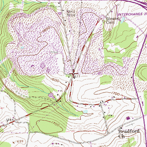 Topographic Map of Independence School (historical), PA