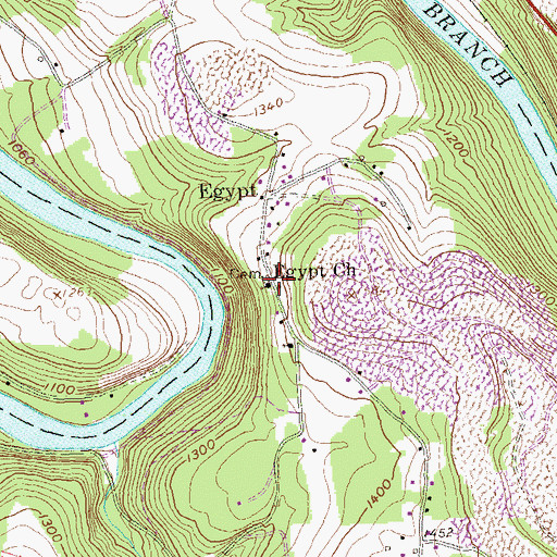 Topographic Map of Watson School (historical), PA