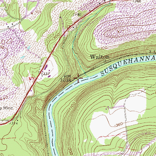 Topographic Map of Bald Hill Station (historical), PA