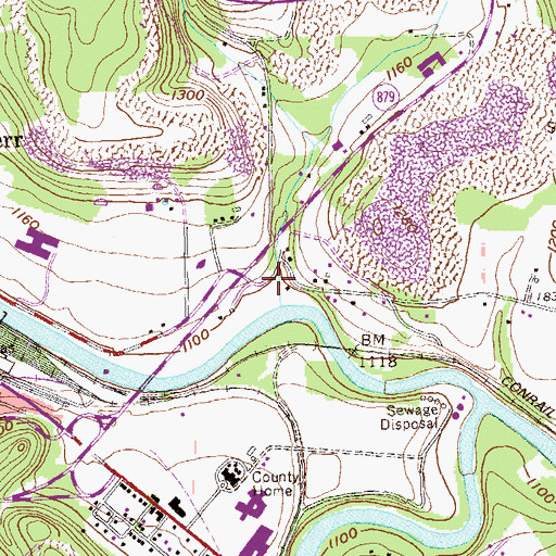 Topographic Map of Wolf Run School (historical), PA
