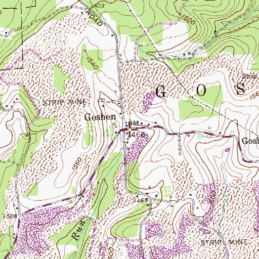 Topographic Map of Goshen School (historical), PA