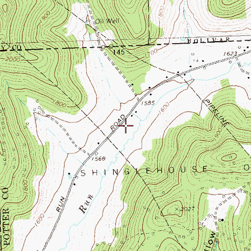 Topographic Map of Horse Run School, PA