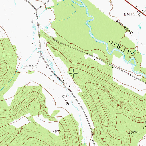 Topographic Map of Cow Run School, PA