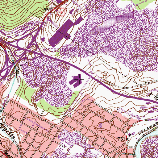 Topographic Map of South Vo Tech School, PA