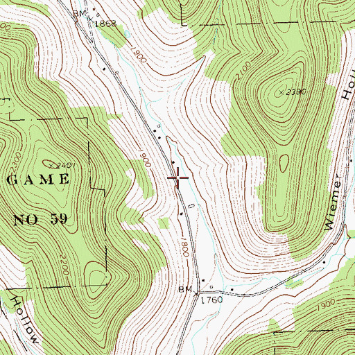 Topographic Map of Weimer School, PA