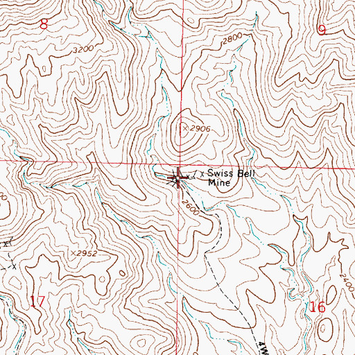 Topographic Map of Swiss Bell Mine, AZ