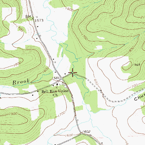 Topographic Map of Bell Run School, PA