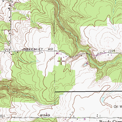 Topographic Map of South Woods Golf Course, PA