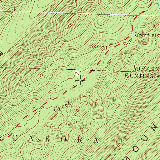 Topographic Map of County Line Picnic Area, PA