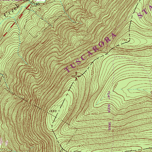 Topographic Map of Woodburn Trail, PA