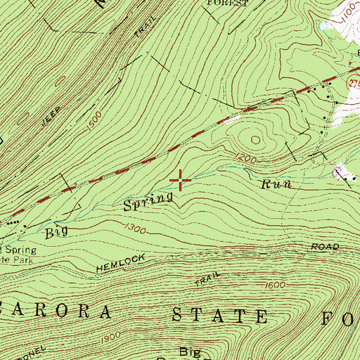 Topographic Map of Iron Horse Trail, PA