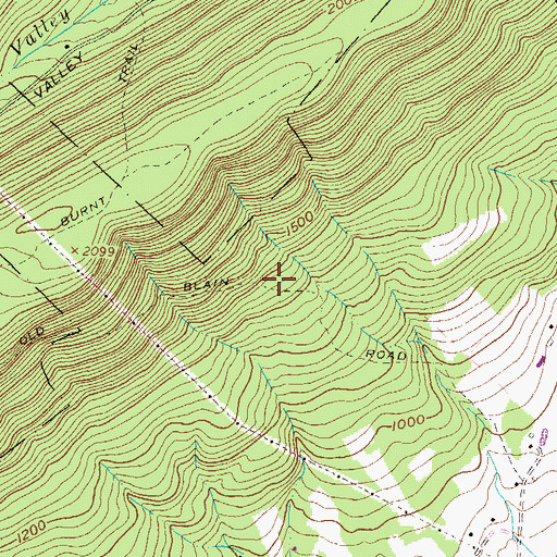 Topographic Map of Old Blain Trail, PA