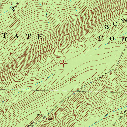 Topographic Map of Turkey Pens Trail, PA