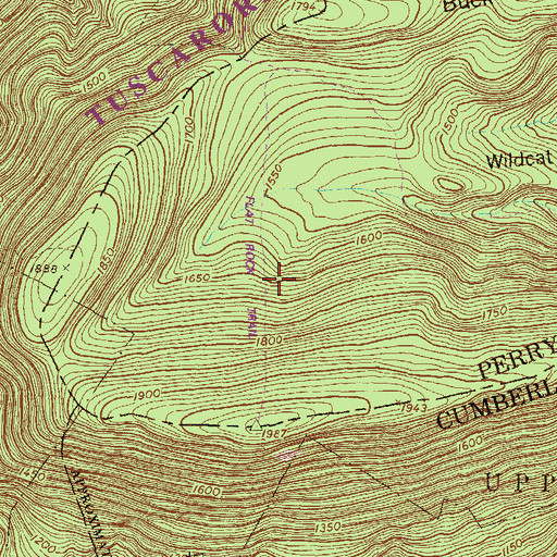Topographic Map of Flat Rock Trail, PA