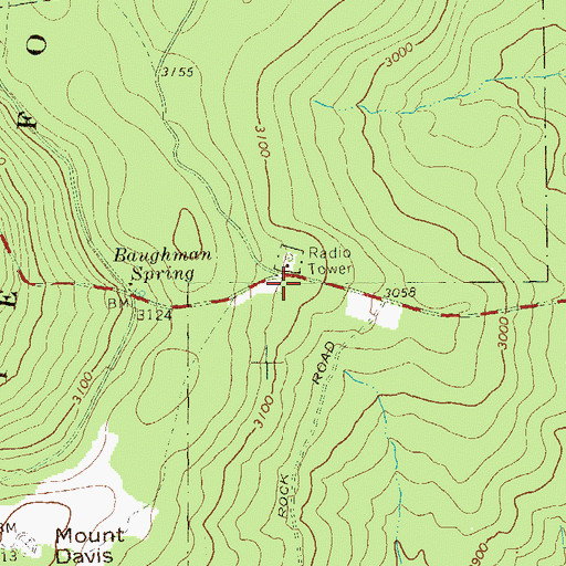 Topographic Map of Mount Davis Picnic Area, PA