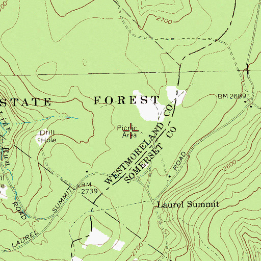 Topographic Map of Laurel Summit Picnic Area, PA