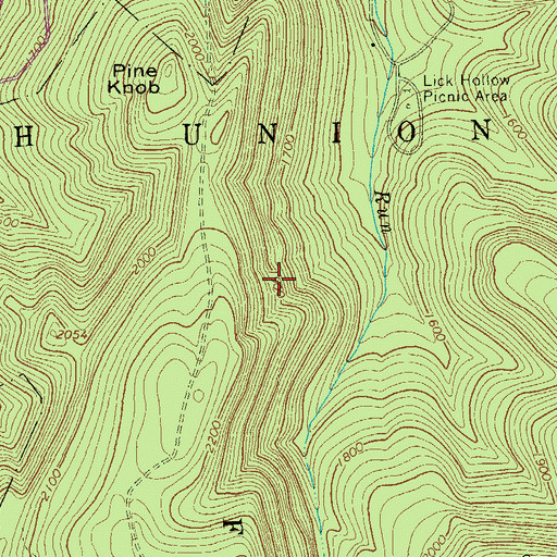 Topographic Map of Mile Trail, PA