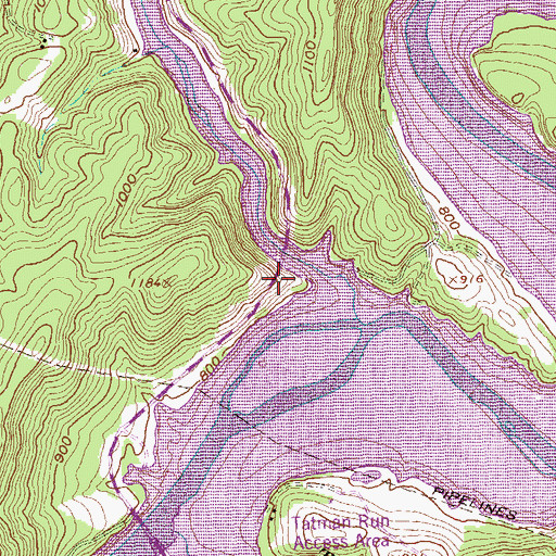 Topographic Map of Coffee Run Overlook, PA