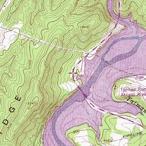 Topographic Map of Entriken Bridge Overlook, PA