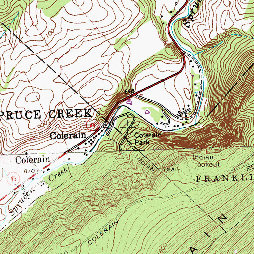 Topographic Map of Colerain Picnic Area, PA