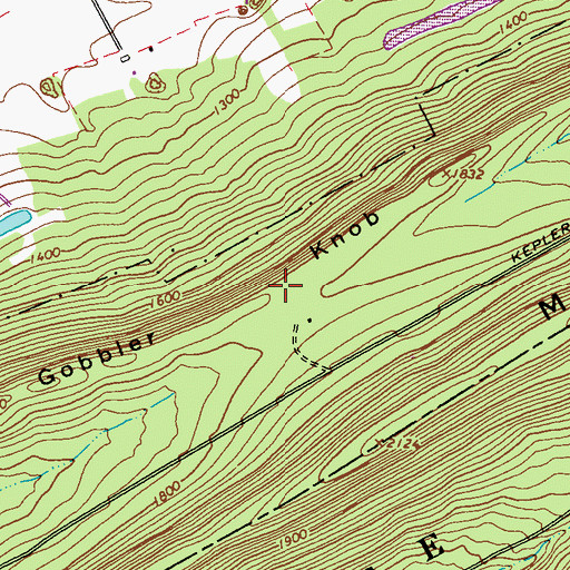 Topographic Map of Indian Steps Trail, PA