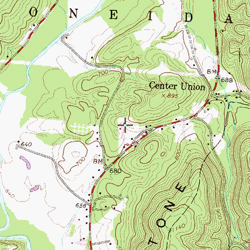 Topographic Map of Standing Stone Golf Course, PA