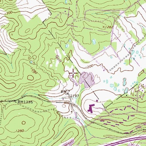 Topographic Map of Toftrees Golf Course, PA