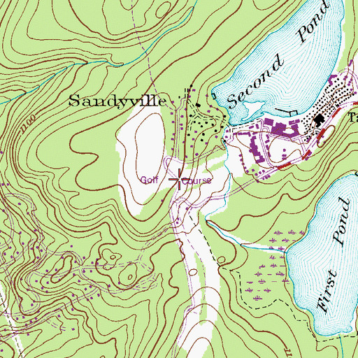 Topographic Map of Tamiment Resort Golf Course, PA