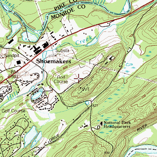 Topographic Map of Fernwood Golf Course, PA