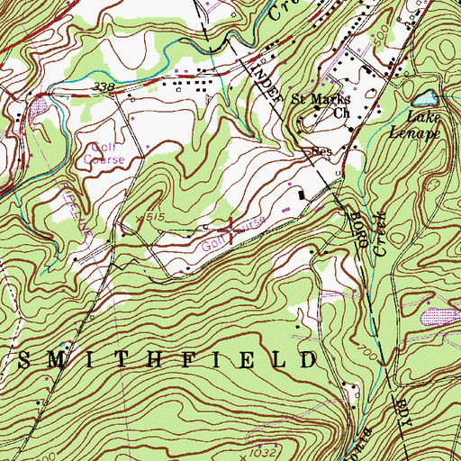 Topographic Map of Water Gap Golf Course, PA