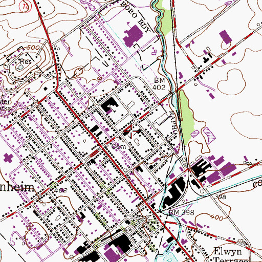 Topographic Map of Stiegel Elementary School, PA