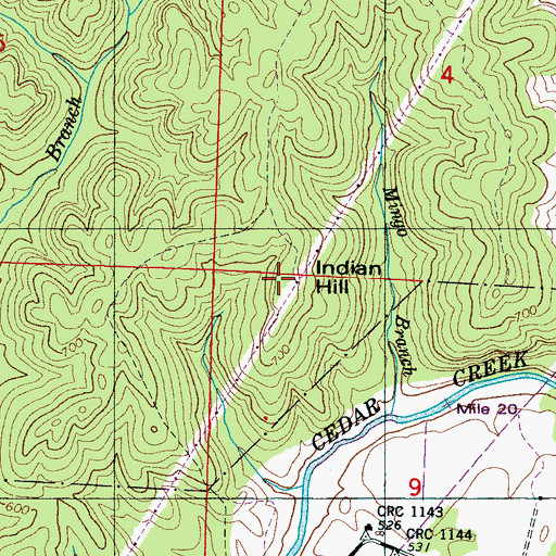 Topographic Map of Indian Hill, AL