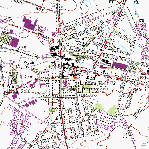 Topographic Map of Lititz Elementary School, PA
