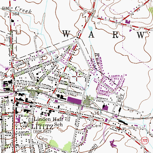 Topographic Map of Locust Street Park, PA
