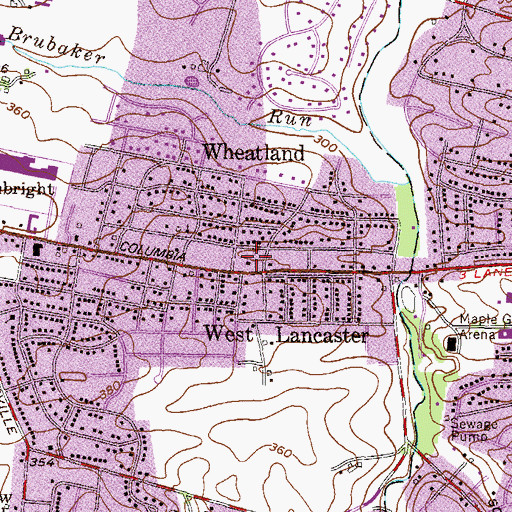 Topographic Map of Wheatland Shopping Center, PA