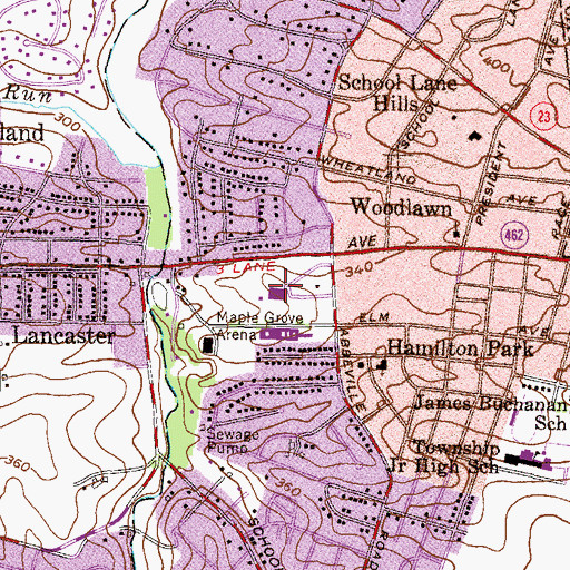 Topographic Map of Stone Mill Plaza, PA