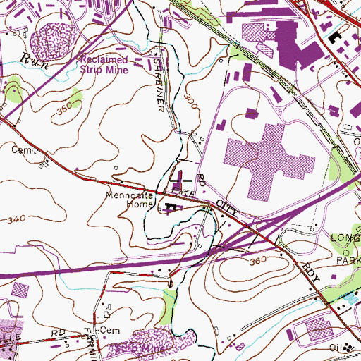 Topographic Map of Parkview Plaza, PA