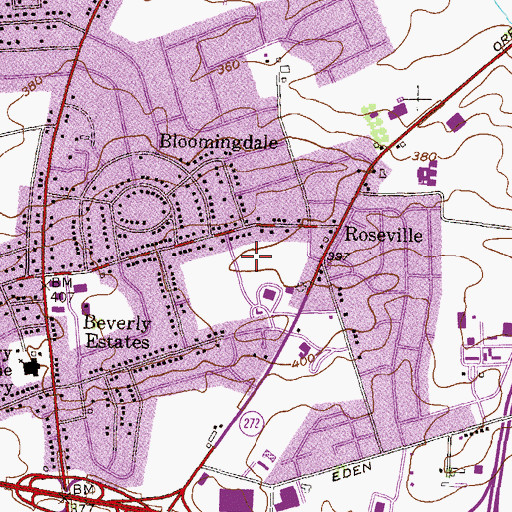 Topographic Map of Lancaster Municipal Park, PA