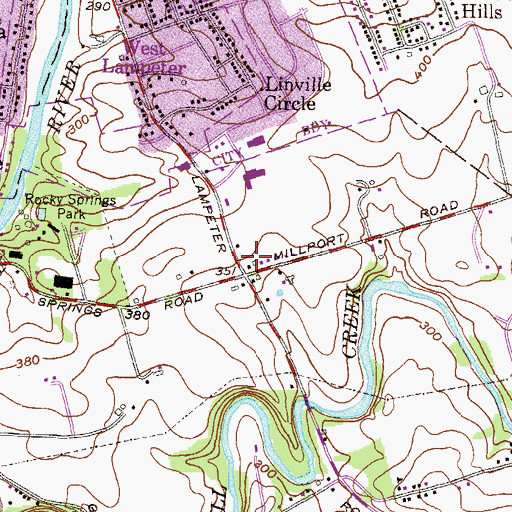 Topographic Map of Northeast Neighborhood Park, PA