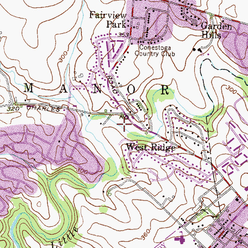 Topographic Map of Manor Township Community Park, PA